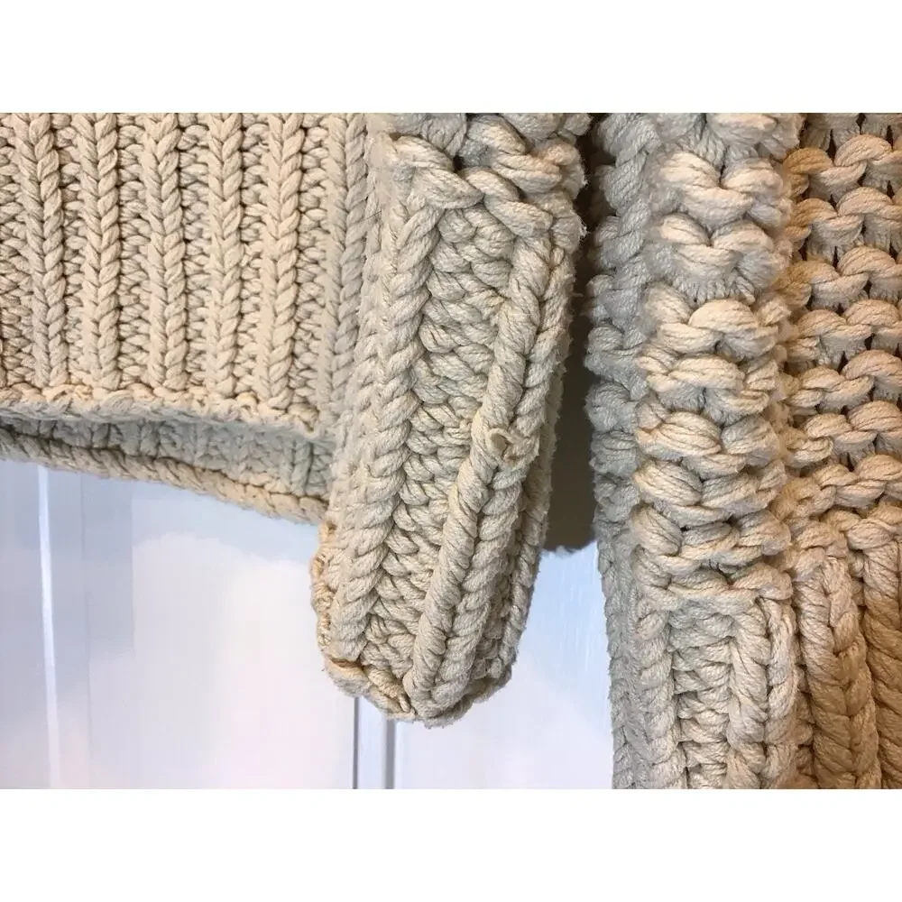 Free People My Only Sunshine Fisherman Sweater Women S Cream Chunky Knit Mock